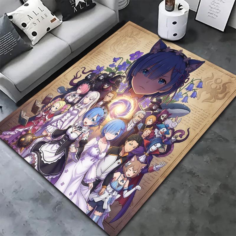 Ковер Re Zero для гостиной, спальни, дома, дивана, декора, игровая коврик для детей, нескользящий коврик для пола