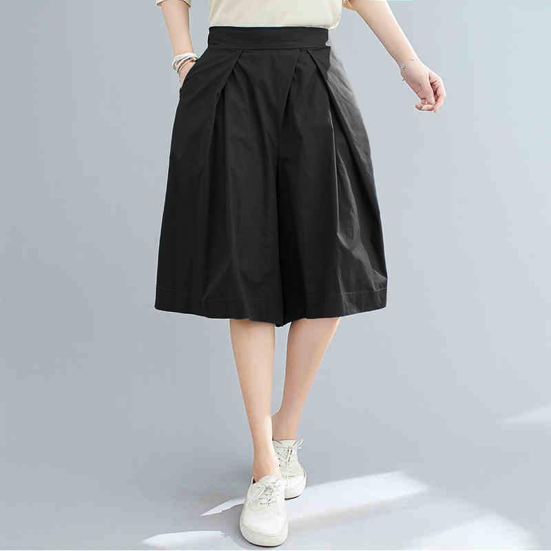 ZANZEA Женские летние однотонные свободные повседневные широкие брюки пятого цвета