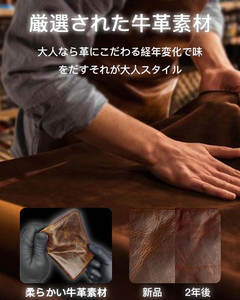 Bifold Genuine YKK Cowhide Large Capacity Coin 14 Card RFID Made by Top Wallet Perfect Gift for Entrance Christmas [fy FOXYORK] Third-Generation Men's