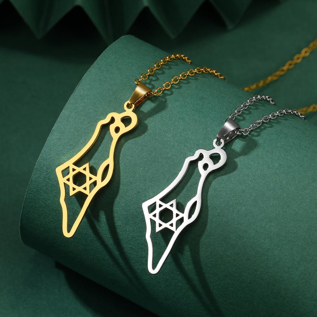 Lemegeton Ажурный Кулон-Карта Hexagram Israel из Нержавеющей Стали Ожерелье Мужское и Женское Ювелирный Подарок