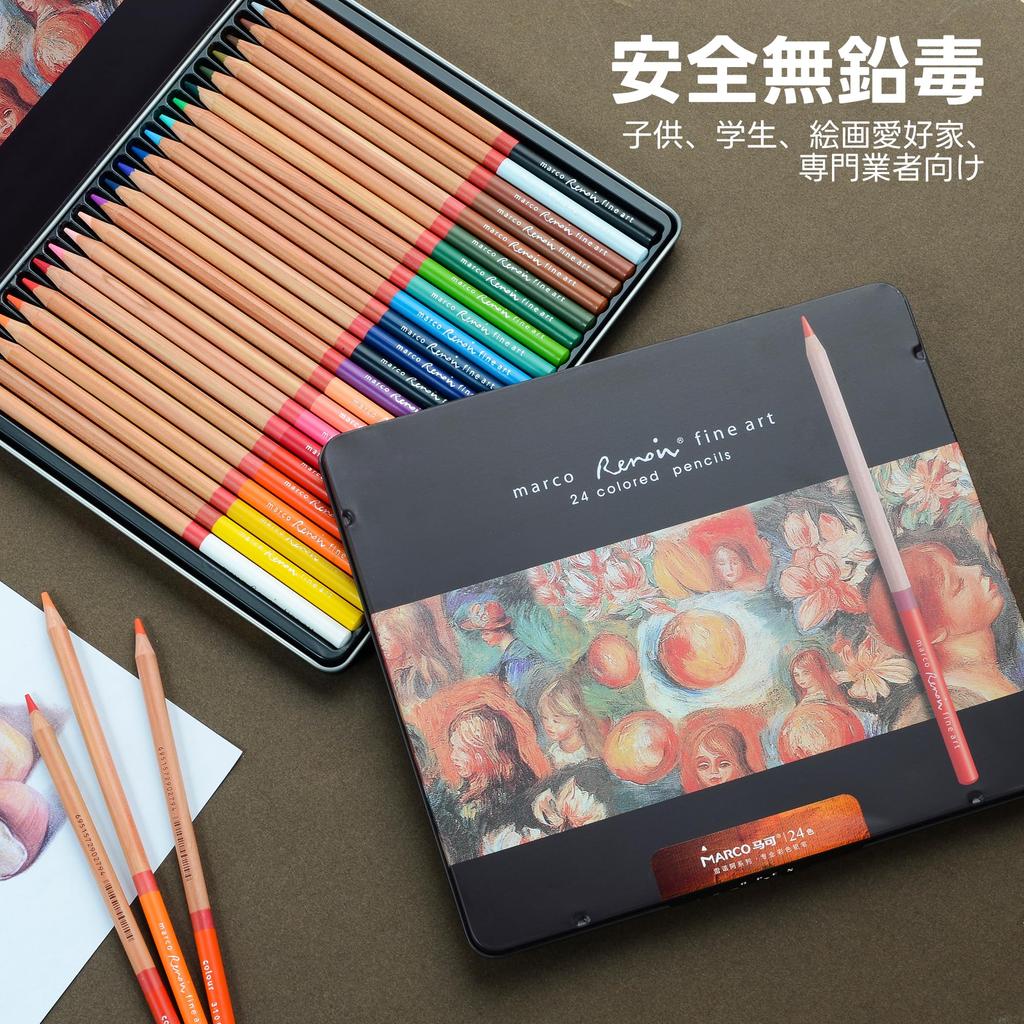 Marco Взрослые Раскраски 48 Хороших мм Толстые Твердые для Большой Области Насыщенные Легкие для Профессионалов Железо Роскошные Цвета Карандаши, Цвета, На масляной основе, Раскрашивание,
