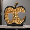 Ceramic Sculpture Desk Decoration Ornaments Creative Apple Statue Room Aesthetic Decor Gold-plated Apple Hollow Out Crafts