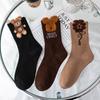 Comfortable Cotton Cotton Socks Brown Bear Bear Socks Soft Middle Tube Socks
