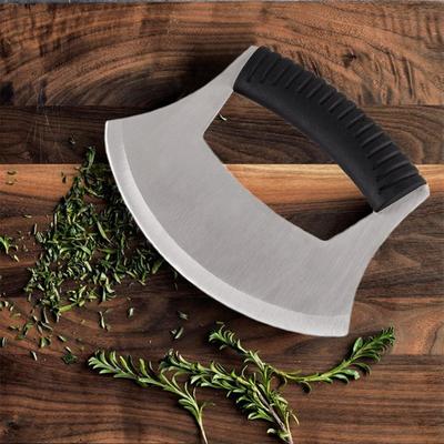 KAYCROWN Меццалуна Нож для пиццы - Нержавеющая сталь Измельчитель для салата и овощей с защитной крышкой Острый рокер-слайсер