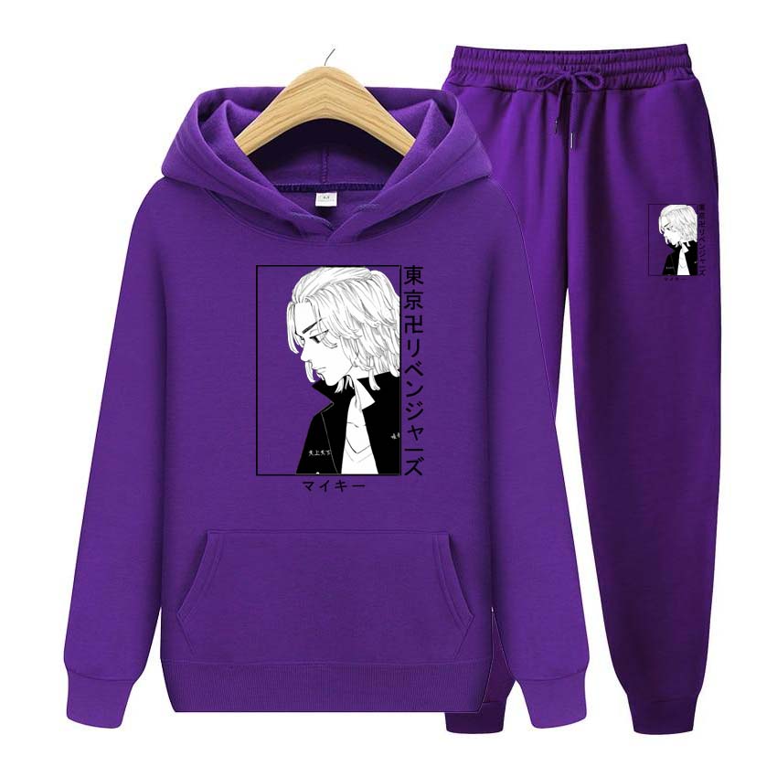 Мужские и женские толстовки с принтом аниме, спортивные костюмы, толстовки с капюшоном для бега, брюки, комплект из двух предметов, брюки, толстая теплая одежда для мужчин