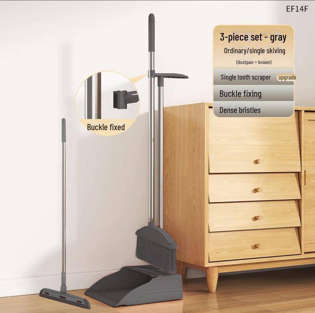 Компактный набор из щетки и совка с мягкой щетиной и функцией неприлипания волос