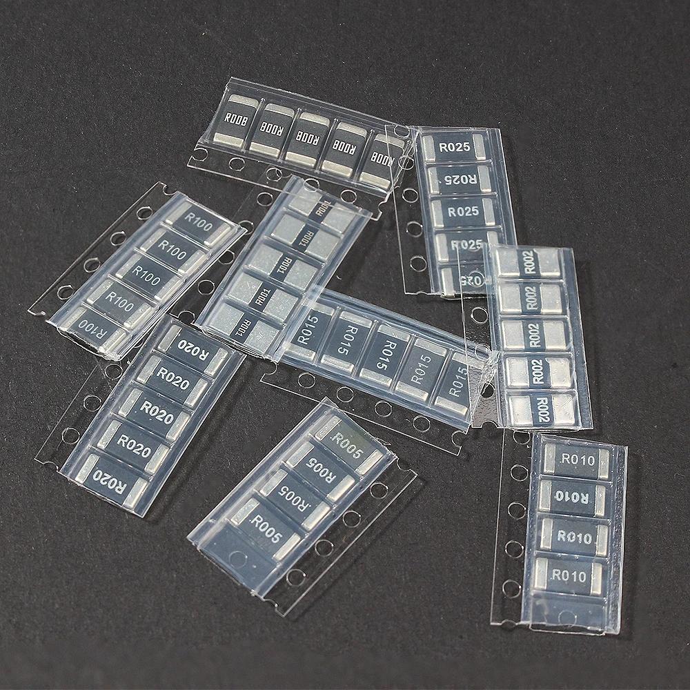 Набор SMD резисторов 50/200 шт. 1% Высокоточные 1210/2512 Набор резисторов 0.001 Ом ~ 0.1 Ом / 0.1 Ом ~ 0.82 Ом Сплавное сопротивление Новое чиповое сопротивление