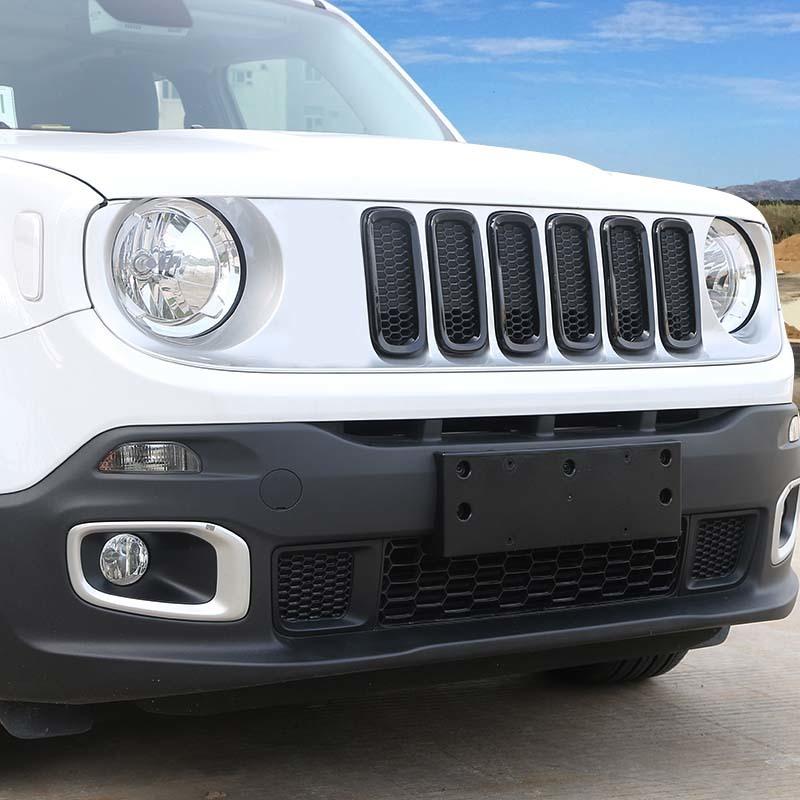 Наклейки для автомобильной решетки ABS, декоративные наклейки для Jeep Renegade 2016, внешние аксессуары для автомобиля