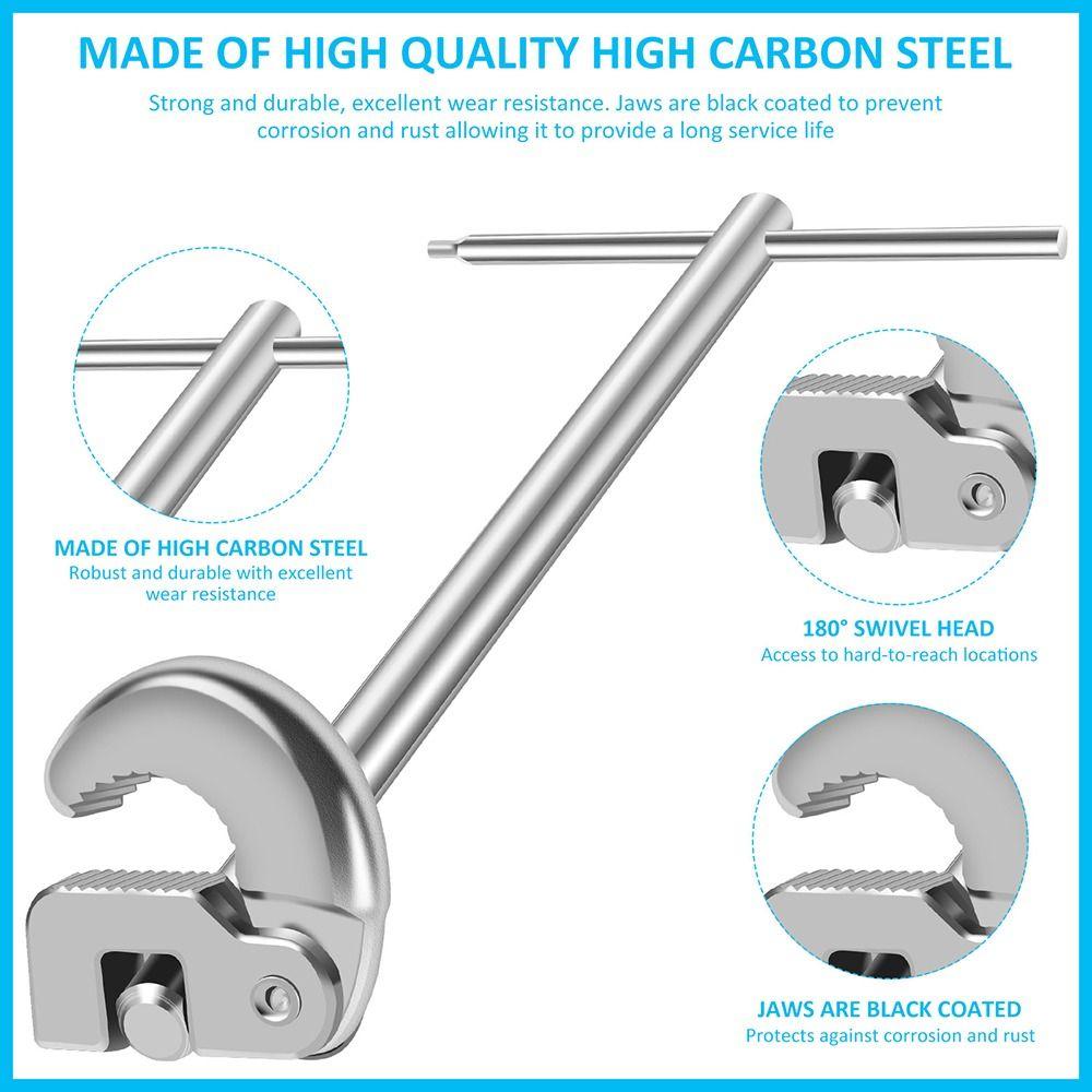 Adjustable Basin Wrench Multi-functional Faucet Wrench Portable Tap Nut Spanner