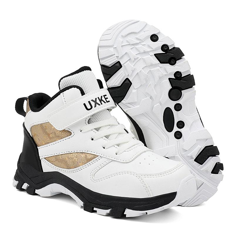 Осенне-зимние высокие спортивные ботинки для мальчиков на липучке, детские ботинки, зимняя спортивная обувь