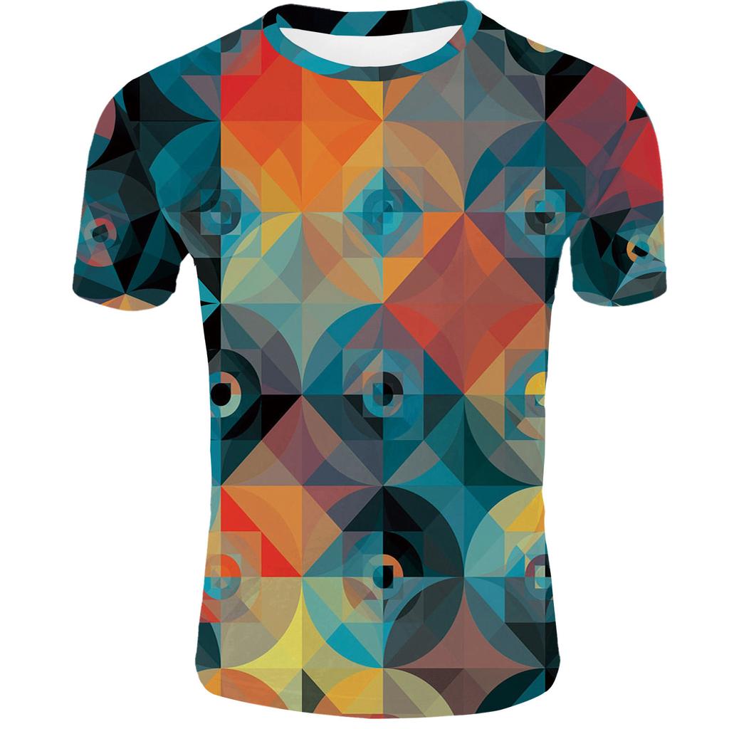 Creative 3D Digital Printed T-shirt for Men's Short Sleeves Tops
