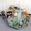 1pc Hello Kitty & Friends Autumn Harvest Festival Umbrella - Automatic Opening/Closing, Portable 3-Fold Design, 8-Bone Iron Frame Outdoor Umbrella, Pe