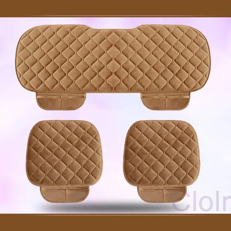 Универсальный противоскользящий теплый зимний чехол для сиденья внедорожника, подушка для переднего и заднего сиденья, льняная подушка, дышащий защитный коврик, автомобильные аксессуары