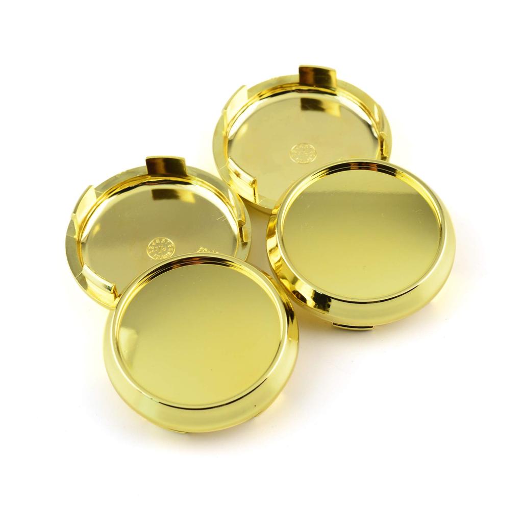 Gold Wheel Center Caps, 67.5mm and 62mm, Set of 4
