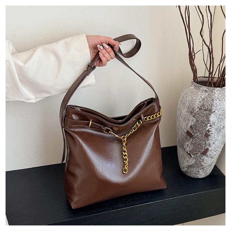 Винтажная женская сумка большой емкости студенческая сумка на цепочке повседневная сумка-мессенджер с подвеской новая