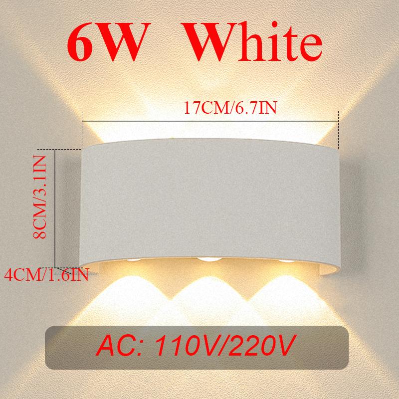 Светодиодные настенные светильники Внутренний настенный светильник IP65 Водонепроницаемый алюминиевый Внутреннее наружное освещение Настенный светильник Наружные настенные светильники Гостиная