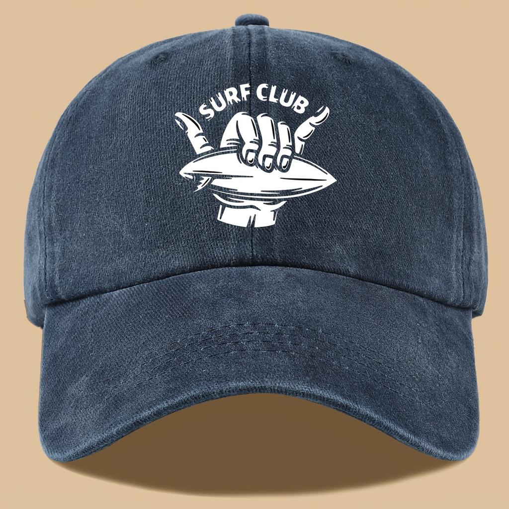 Surf Club Theme Printed Baseball Cap 'SURF CLUB' English Printed Design Breathable Sun Hat