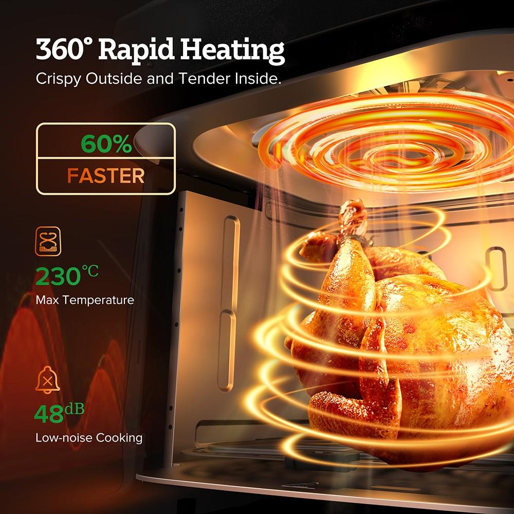 CHEFREE AF500 1700W 6.5L Air Fryer,with Smart Probe Thermometer,8-in-1 Cooking Modes