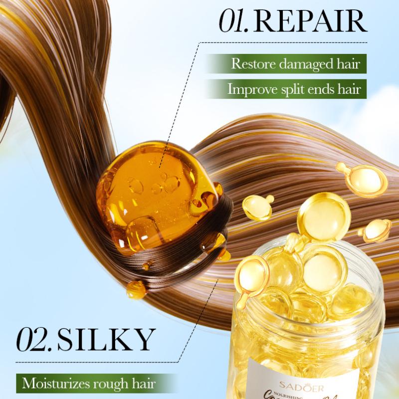 Coconut Oil Smooth Conditioner SADOER Nourishing Softening Hair Care Essential Oil Capsules