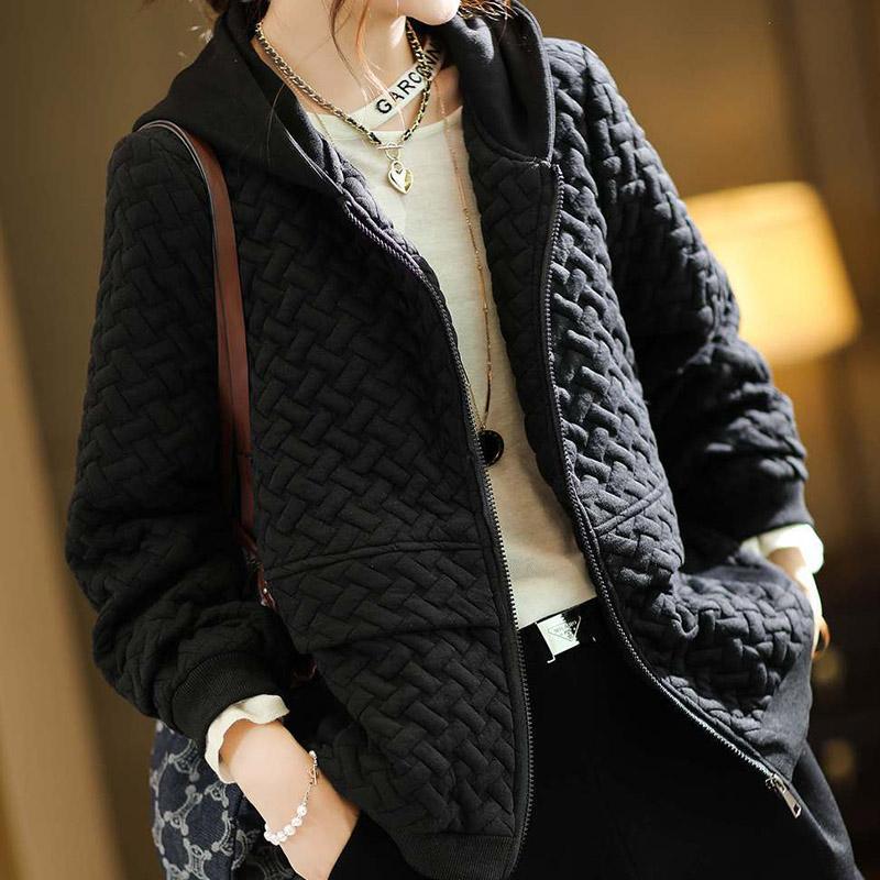 Плюс размер M-4XL хлопок для женщин толстовки пальто куртка осень капюшон свободная повседневная ветровка женская теплая однотонная пальто