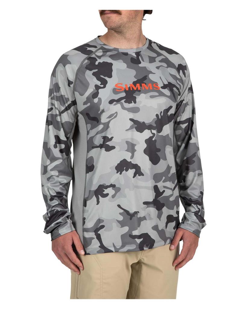 SIMMS camouflage fishing suit Luya long-sleeved crew neck T-shirt men's summer sunscreen suit quick-drying breathable fishing suit