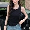 Новые Летние Стильные Женские Топы на Бретельках Женские Топы без Рукавов с Круглым Вырезом Женские Повседневные Футболки Женский Топ