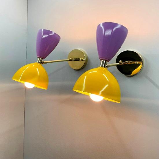 Латунный настенный бра середины 1950-х годов, итальянский стиль Stilnovo Diabolo | ЛЕЛО Дизайн | Универсальная лампа для чтения для прикроватной тумбочки, прихожей и входа в спа-салон