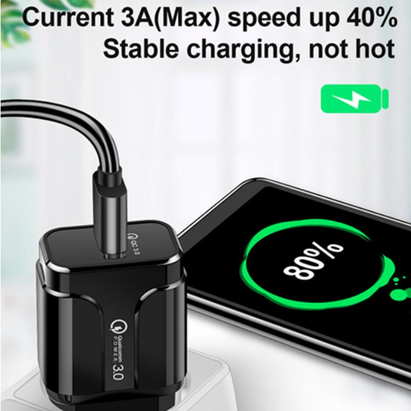Quick Charge 3.0 USB зарядное устройство универсальный QC 3.0 18 Вт адаптер быстрой зарядки настенное зарядное устройство для мобильного телефона для iPhone Samsung Xiaomi