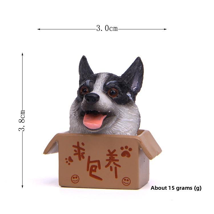 Cute Cartoon Box Corgi Husky Shepherd Dog Mini Model For Party Decorations And Gifts