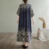 Short Sleeve Plus Size Cotton Vintage Floral New In Dresses for Women Casual Loose Long Summer Dress