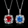 Jewelry Simulation Colored Treasure Corundum Simple Exquisite Pendant Necklace Main Stone 12 * 12