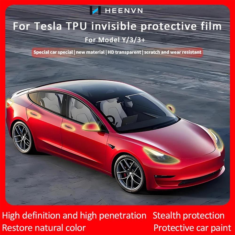 Heenvn Для Tesla Model Y /3 Highland 2023 TPU Вверх Стойки Боковых Окон Автомобиля Прозрачная Защитная Пленка Анти-Царапина Авто Аксессуары