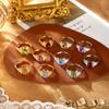 Natural crystal stone topaz ring S925 sterling silver texture brushed process niche design sense colored treasure women's ring