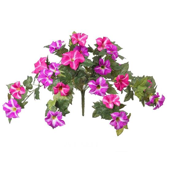 Искусственные цветы Morning Glory, устойчивые к ультрафиолетовому излучению, реалистичные искусственные шелковые цветы для украшения дома и улицы, подвесная корзина для оконного ящика