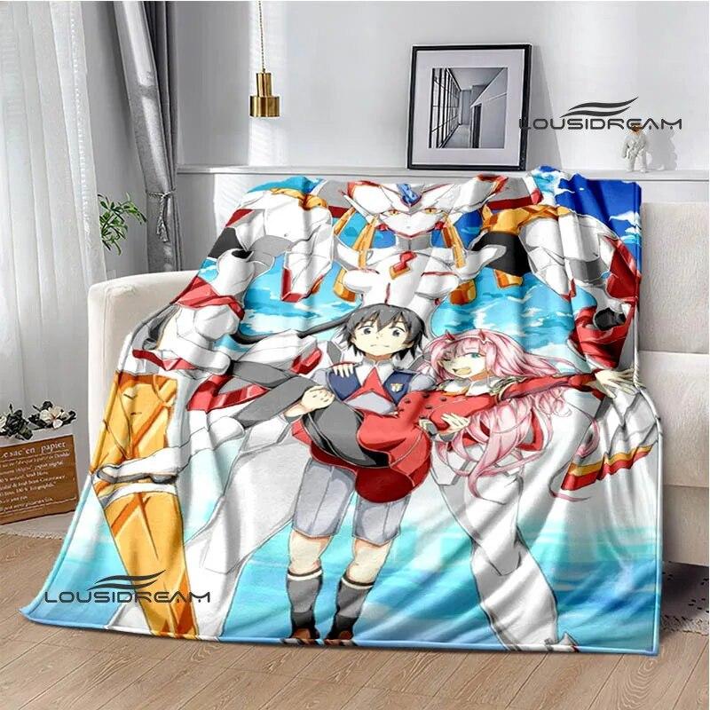 Одеяло «ДАРЛИНГ во Франксе» с героями мультфильмов, фланелевое теплое одеяло, мягкое и удобное одеяло, одеяло для пикника, подкладка для кровати, подарок на день рождения