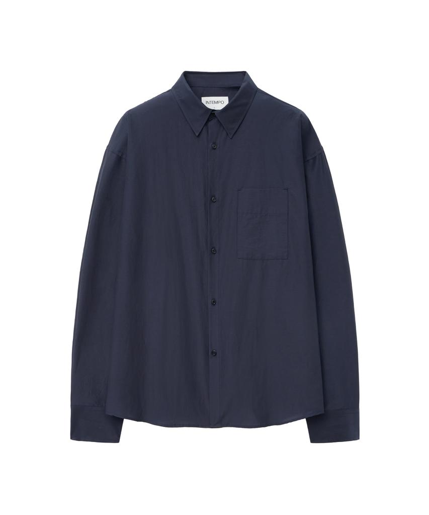 INTEMPOMOOD One-Pocket Solid Loose Shirt: 3 Colors