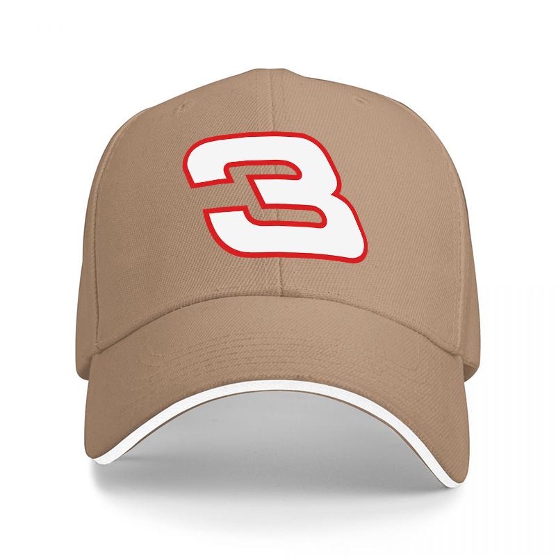 Number Three Black Baseball Cap with Red and White Embroidered Logo Classic Style Adjustable Hat for Unisex and Women