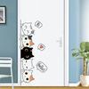 Наклейка на дверь с котенком, Наклейка на дверь для украшения дома, Милые принадлежности для украшения двери детской комнаты