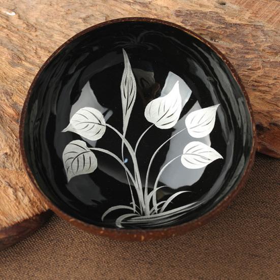 Листовой узор из натуральной скорлупы кокоса, чаша для хранения конфет, контейнер, украшение для дома