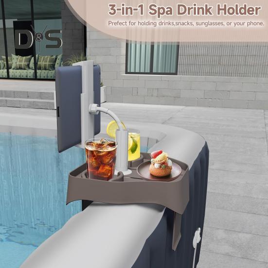 3-в-1 держатель для телефона с подстаканником, регулируемые уличные спа-зоны, гидромассажные ванны, надувные бассейны, подставка для телефона, держатель для напитков, подставка для змеи, столик для бассейна