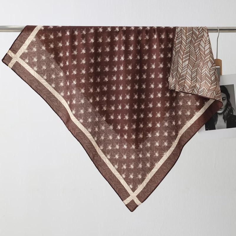 Wasteland wind gradual change color velvet 91 square scarf women's two-color different-faced scarf foreign style fashion silk scarf scarf scarf shawl