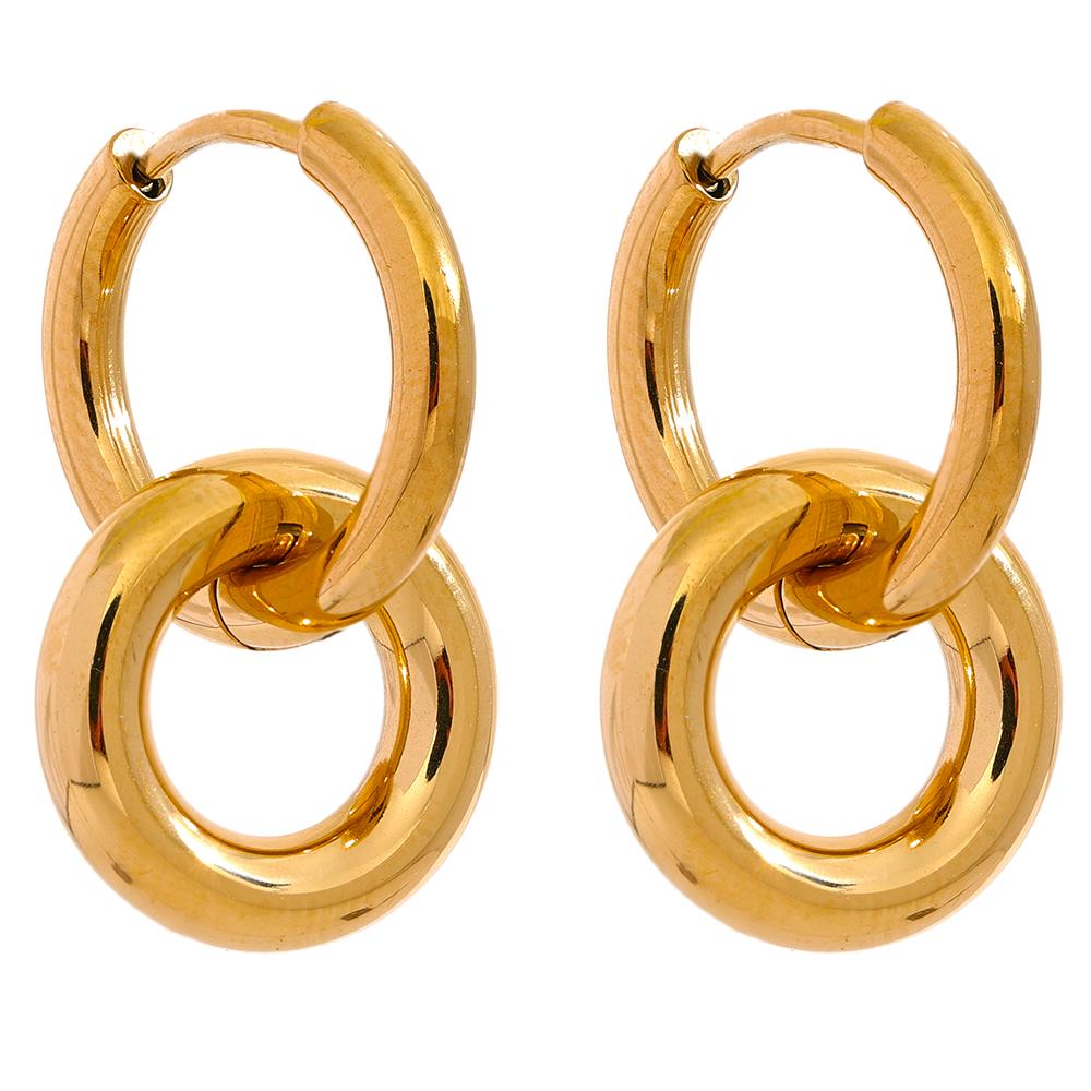 Eetit Круглые полые серьги-кольца из нержавеющей стали, очаровательные металлические серьги с PVD-покрытием 18 К, водонепроницаемые, Высокое качество, повседневные ювелирные изделия, подарок 2023