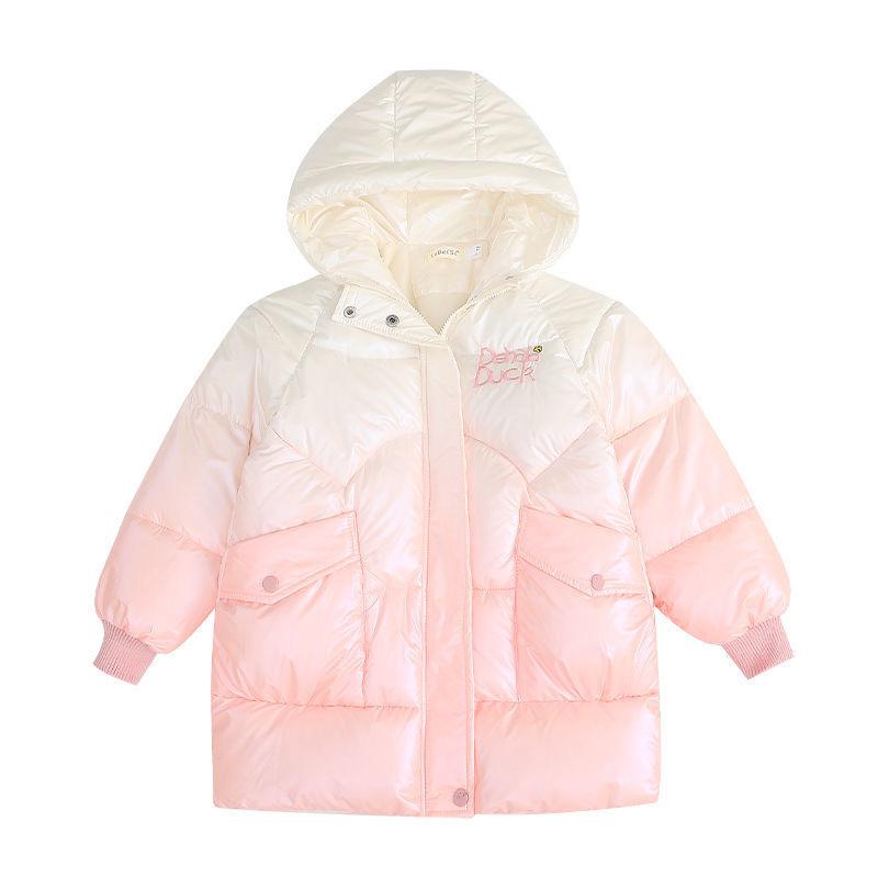 Хлопковая одежда с подкладкой для девочек, сумки бесплатно, плотная зимняя одежда, глянцевое пальто для девочек