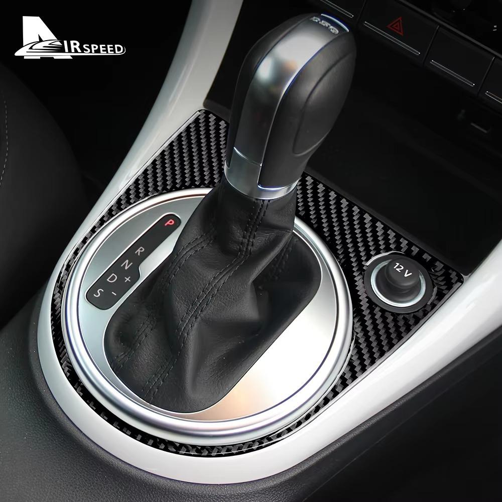 For Volkswagen Beetle 2012 2013 2014 2015 2016 2017 2018 2019 Real Soft Carbon Fiber Car Gear Shift Panel Sticker Accessories