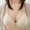 Middle-Aged & Elderly Women's Cotton Thin Molded Cup Bra with Side Support and Light Padding