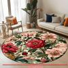 Luxury Floral Pattern Round Shape Floor Mats Kitchen Hallway Runner Rug Bedroom Living Room Soft Carpet Non-slip Area Rug