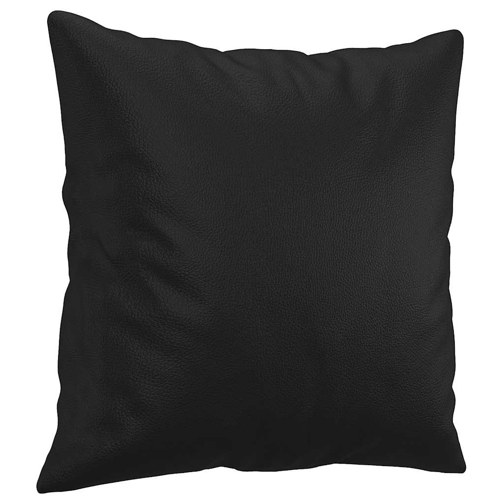 Vidaxl 2-Osobowa Sofa Z Poduszkami, Czarna, 140 Cm, Sztuczna Skóra