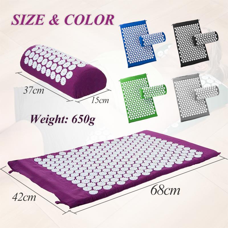 Yoga Massage Mat Acupressure Mat for Back Neck Needle Acupuncture Pad Pillow Sets