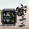 Motorbike Tyre Pressure Temperature Alarm with 2 Sensors Wireless Tire Pressure Monitoring System for Two Wheeled Motorcycle