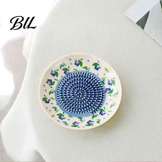 Manual Kitchen Grinding Tool Ceramic Garlic Grater Plate, Fruit Print Ginger Cheese Grinder, Mincer Multi-function Dish for Onion, Lemon, Vegetables,
